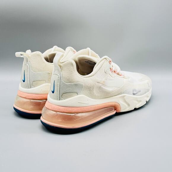 Nike Shoes Womens 11 White Pink Air Max 270 React Running Athletic Sneakers - Picture 9 of 12